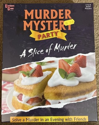 Murder Mystery Party A Slice Of Murder 6-8 Adults New Sealed Dinner Party Game