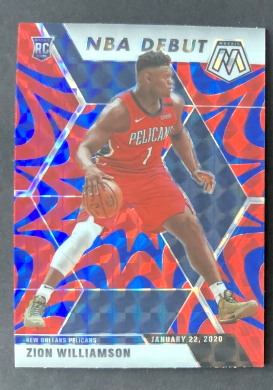 2019-20 Panini Mosaic #269 Zion Williamson (RC) - NBA Debut Red Prizm
