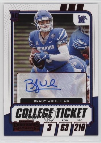 2021 Contenders Draft Picks Game Ticket Red Brady White #222 Rookie Auto RC 0su2