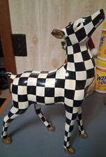 MacKenzie-Childs Courtly Check Deer Standing-12" - Ear tip broken-No antlers
