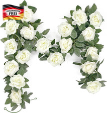 Künstliche Blumengirlande 200cm Deko Rosen Hochzeit Party Garten shabby Chic