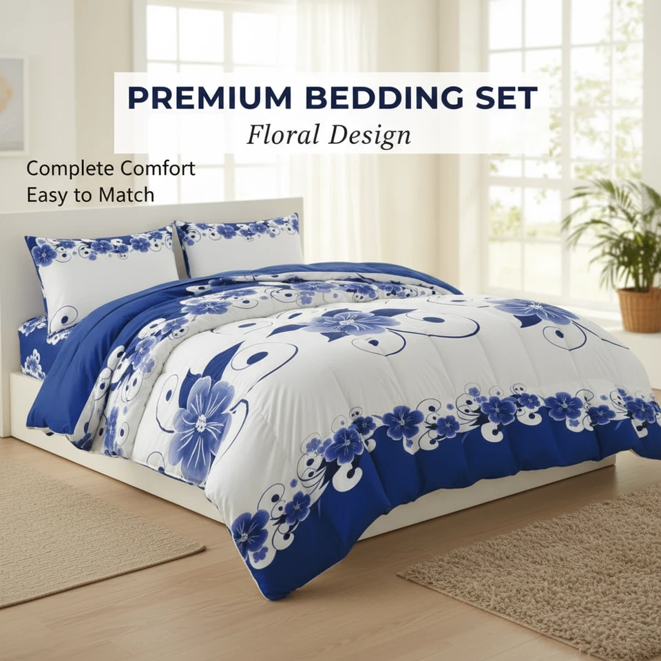 3件装被套套装无填充拉链4角领带可机洗 — 第 2/4 张图片