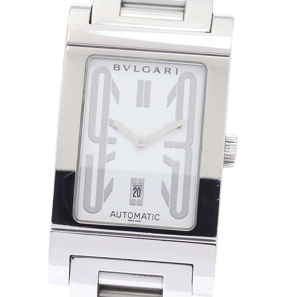 BVLGARI Rettangolo RT45S Date white Dial Automatic Men's Watch_934502