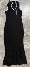 Elie Tahari Black Sleeveless Dress with white trim sz XS $195 NWT