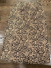 Vintage Sag Harbor Leopard Print High Waist Midi Maxi Skirt Size 16 32  waist
