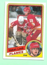 (1) HAKAN LOOB 1984-85 O-PEE-CHEE  # 229 FLAMES ROOKIE CREASED CARD (M7840)