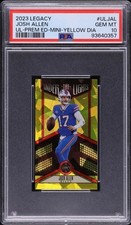 2023 Panini Legacy 10/10 Under The Light Mini Yellow Diamond Josh Allen PSA 10