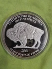 USA 2001 GIANT BUFFALO PROOF 1 OZ .999 FINE SILVER, With Authenticity. 🇺🇸 NJ.