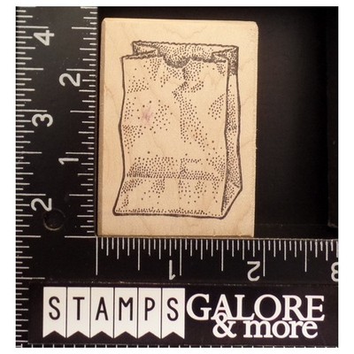 Too Much Fun RUBBER STAMPS TEXTURED SHOPPING PAPER BAG DOTS BACKGROUND #T29