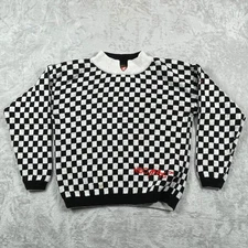 Peter Max 1987 Neo Max Checkerboard Smile Face Sweater M