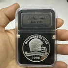 BALTIMORE RAVENS, ￼NFL FOOTBALL 1996 INAUGURAL SEASON .999 SILVER COIN IN CASE