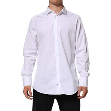 DOLCE & GABBANA Shirt White Cotton GOLD Formal Men Dress 41/US16/L RRP 1050usd