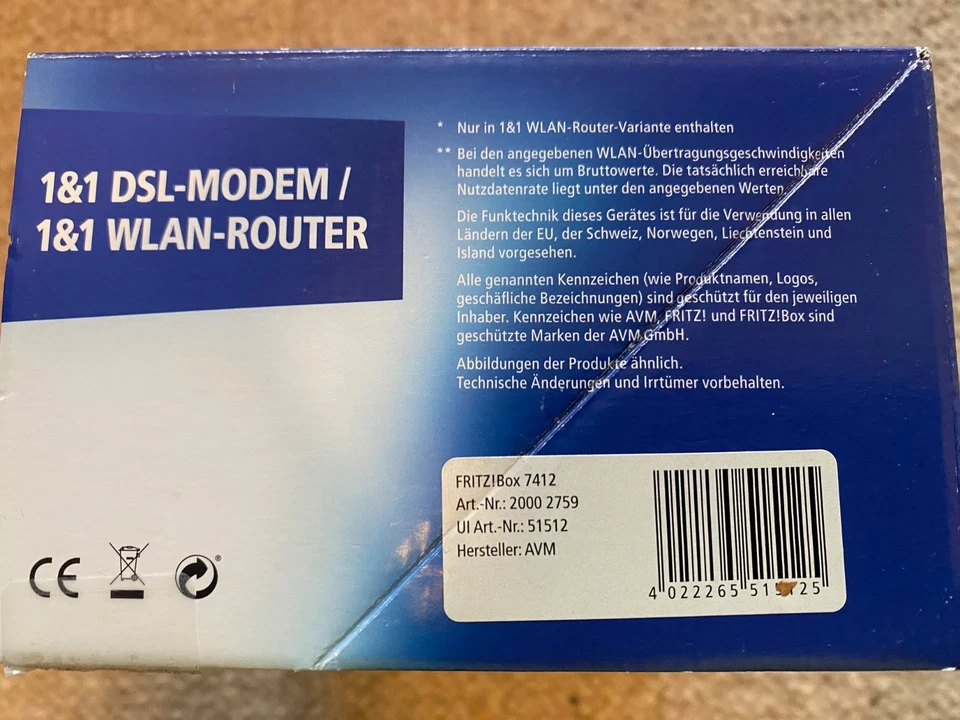 AVM FRITZ!Box 7412 DSL-Modem/WLAN Router (2000-2759) - Bild 3 von 4