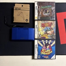 Nintendo DS (NTR-001) Original Cobalt Blue Console + OEM Charger Tested