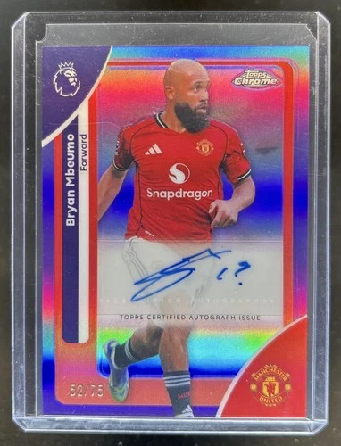 2026 Topps Chrome Premier League Bryan Mbeumo Auto Purple Refractor #/75 Man U