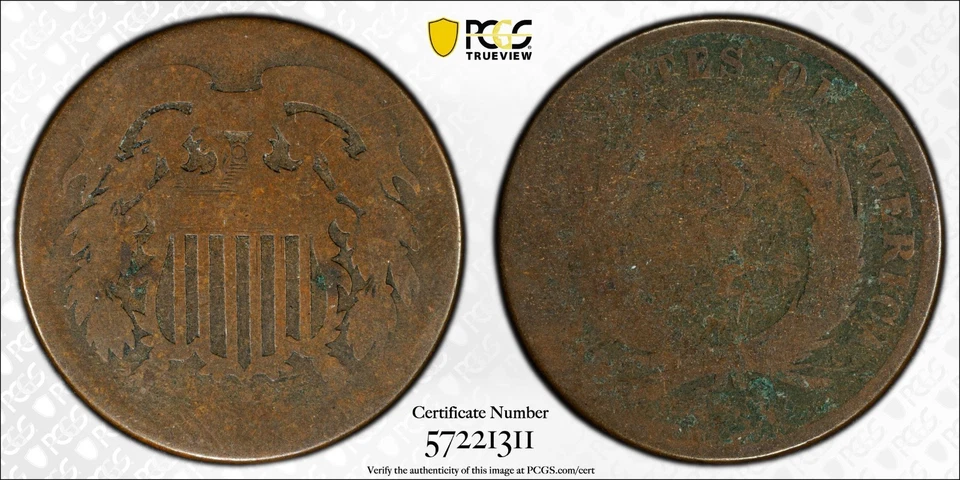 1864 2C Large Motto BN PCGS FR02 Fair lowball straight grade - Image 2 of 2
