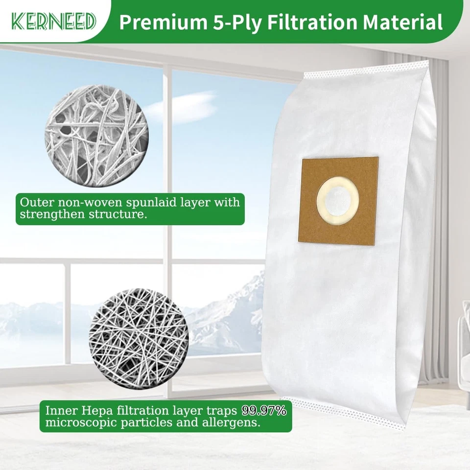 5 Pack Type Y HEPA Vacuum Bags for Hoover WindTunnel Upright Style Y, Z, YZ V... - Image 4 of 4