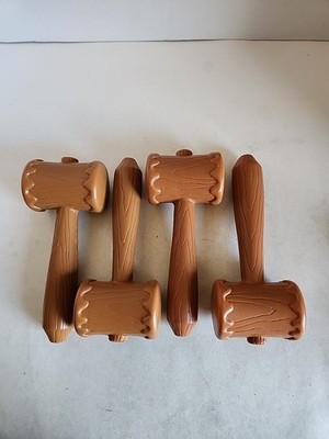 Whac-A-Mole Game 2004 MB Replacement Parts Plastic Mallet Hammer ONLY Lot of 4