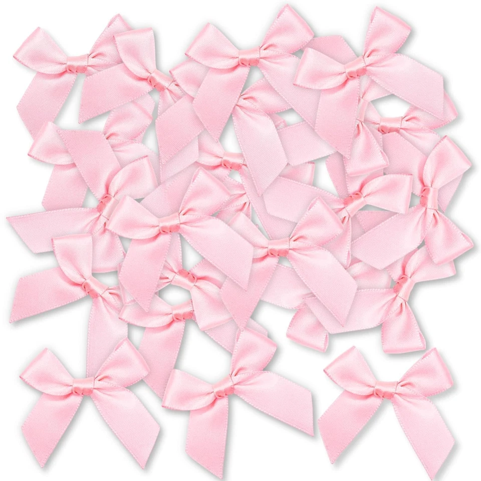 48 Noeud Cadeau Roses de 5cm – Matériau en Satin de Soie Auto-adhésif - Photo 1/4