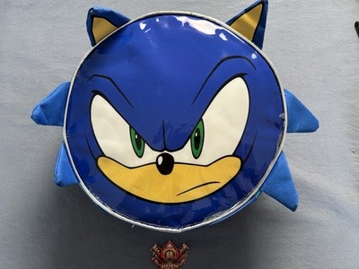 Sonic the Hedgehog Lunch Bag Zip Pouch Blue Character Face Handle Case