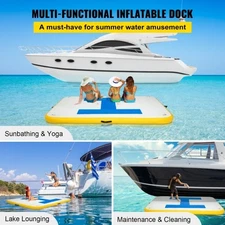 Inflatable Dock Platform, Inflatable Floating Dock 8x5 ft with Electric Air Pump