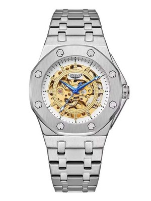 Men s Automatic Skeleton Watch   Stainless Steel Luxury Waterproof Timepiece