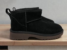 UGG Kids Classic Ultra Mini New Heights Boots 1157732K-BLK Black Size 6 Girls