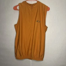 Oakley Software Cycling Vest Mens Medium Sleeveless Orange Full Zip Pockets