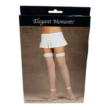 Elegant Moments Sheer Thigh Hi Stocking Pantyhose Woman's Queen 1X-3X Nude New