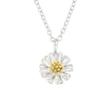 925 Silver 18in Daisy Flower Necklace