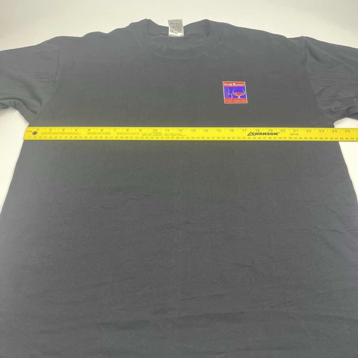 Vintage 90s Grand Marnier Cognac Alcohol Promo Tee Black Shirt 
