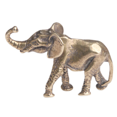 Solid Brass Baby Elephant Figurine Statue Animal Figurines Decoration Ornament