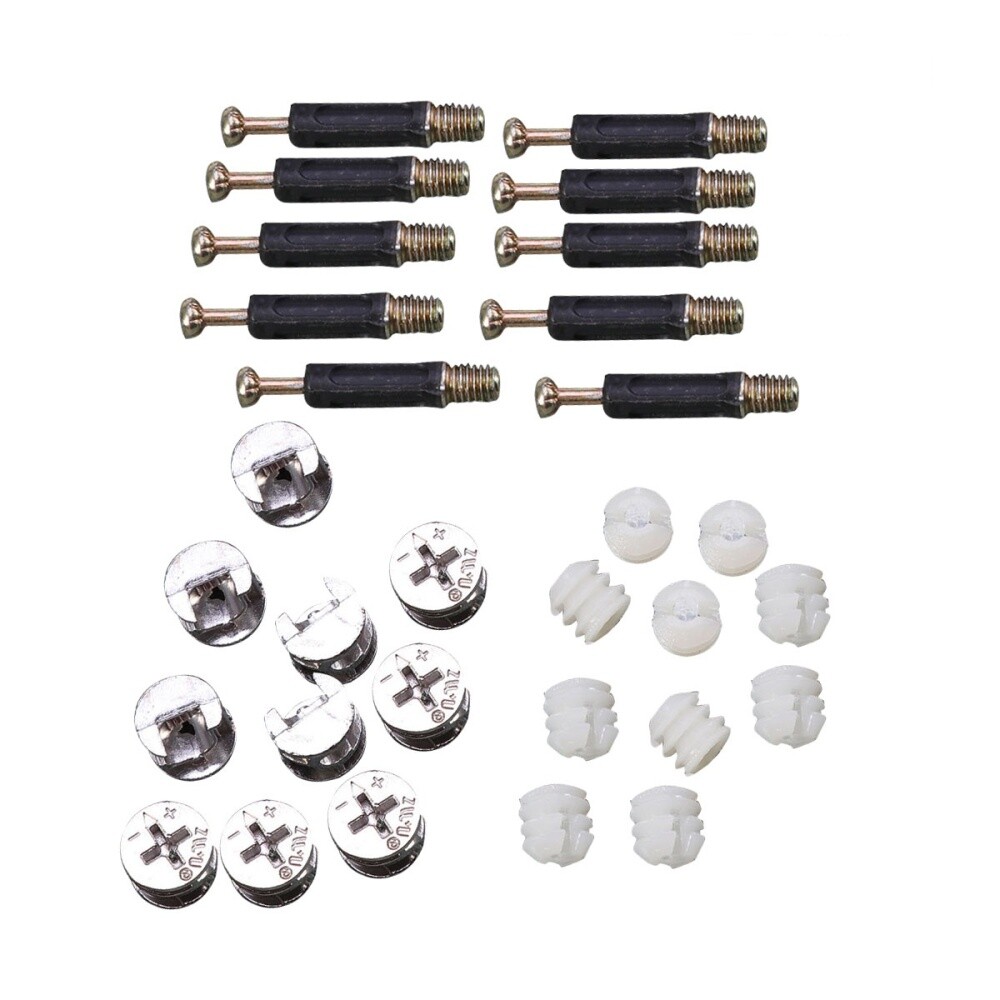 10 Sets Dowel Cam Screws Connectors Lock Nuts Platform Hardware