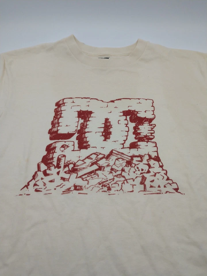 Camiseta De Colección DC Shoes Talla S Crema Monopatín Kings Dominion Sin Etiquetas (Rara) Foto 2 de 4