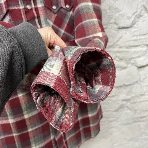 Dee Cee Brand Western Flannel Pearl Snap Sawtooth Pockets Shirt Workwear Ranch - Picture 4 of 6