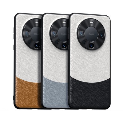 Genuine Cowhide Leather Camera Protective Case Cover For Huawei Mate40 50 60 Pro