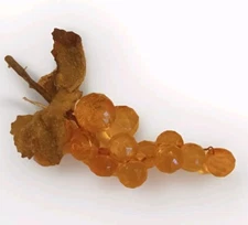 MCM Vintage Clear Amber Yellow Lucite Grapes Bunch