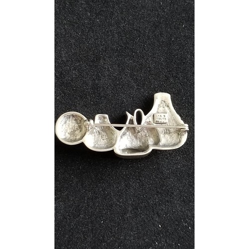 S.T.C Vintage boho Aztec pottery Sterling Silver 925 brooch - Imagen 2 de 6