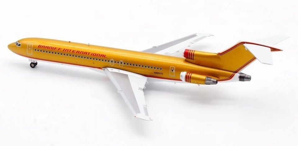 1: 200 IF200 Braniff Inter. 航空公司波音 727-225 N8857E 带支架 — 第 3/4 张图片