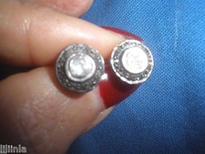 GENUINE RADIANT CLEAN DIAMOND ANTIQUE 1 CT OLD MINE ROSE CUT STUDS 14K EARRINGS