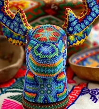 Huichol Indians Vintage Beaded Deer 