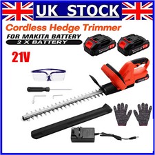 2 21V Batteries Cordless Hedge Trimmer Fast Charger Battery Electric & Charger