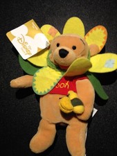 Disney Bean Bag Plush - POOH AS A FLOWER Winnie the Pooh  9 inch - NWT