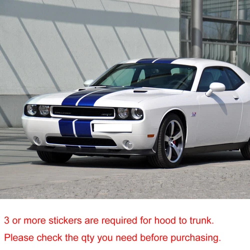 78.7'' Blue Hood Roof Racing Stripe Decal Vinyl Sticker For Dodge Challenger - Bild 6 von 6