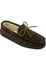Minnetonka Men's Pile-Lined Hardsole Moccasin Chocolate