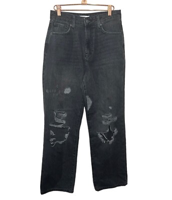 Forever 21 NWT High Waisted Distressed Mom Jeans Black Size 27