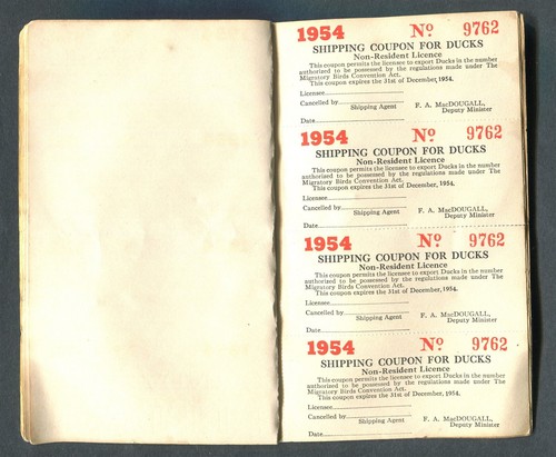 CANADA REVENUE ONTARIO 1954 NON-RESIDENT'S HUNTING LICENCE - Picture 6 of 10