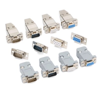 DB9 9Way D-SUB Connector Female/Male Plug Socket Metal/Plastic Shell Solder Type