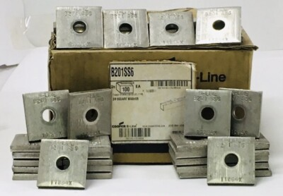 #ad COOPER B LINE B201SS6 QTY 100 SQUARE WASHER 3 8quot; 316 STAINLESS STEEL $320.00