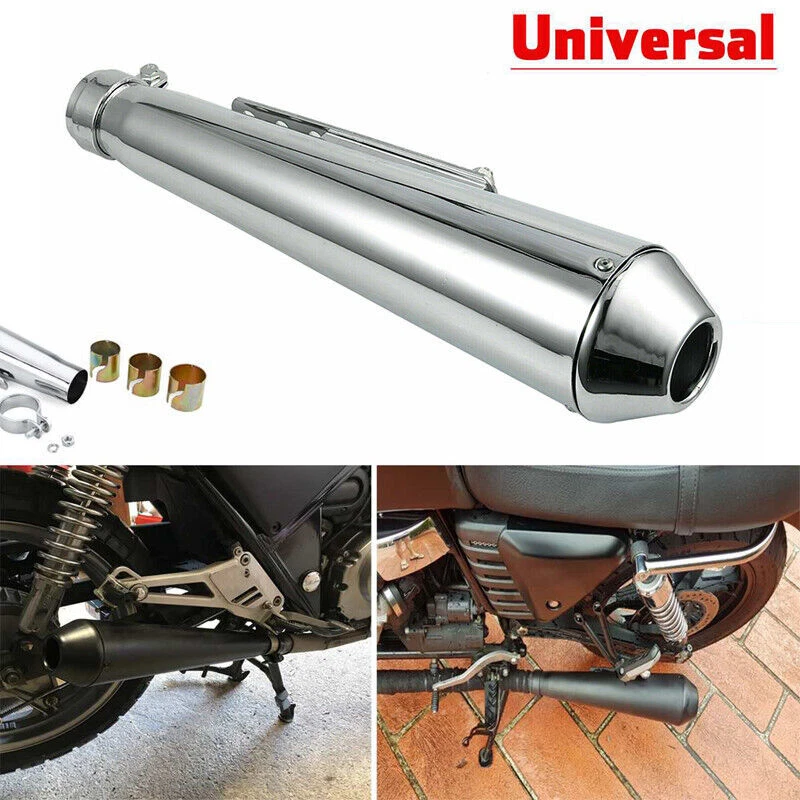 2pcs Universal Motorcycle Exhaust Pipe Muffler Silencer Fits for Suzuki Harley - Image 4 of 4